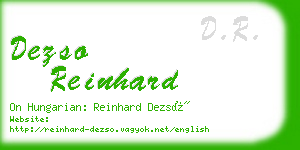 dezso reinhard business card